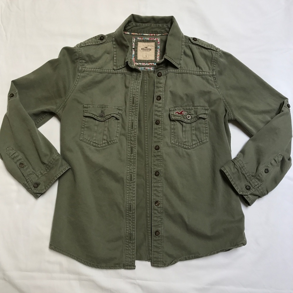 Hollister military style shirt